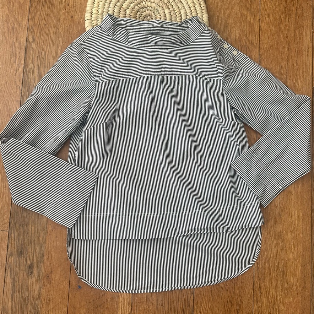 J. Crew Women’s Striped Funnelneck Long Sleeve Blouse